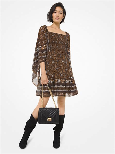 michael kors short sleeve paisley|Paisley Georgette Smocked Scarf.